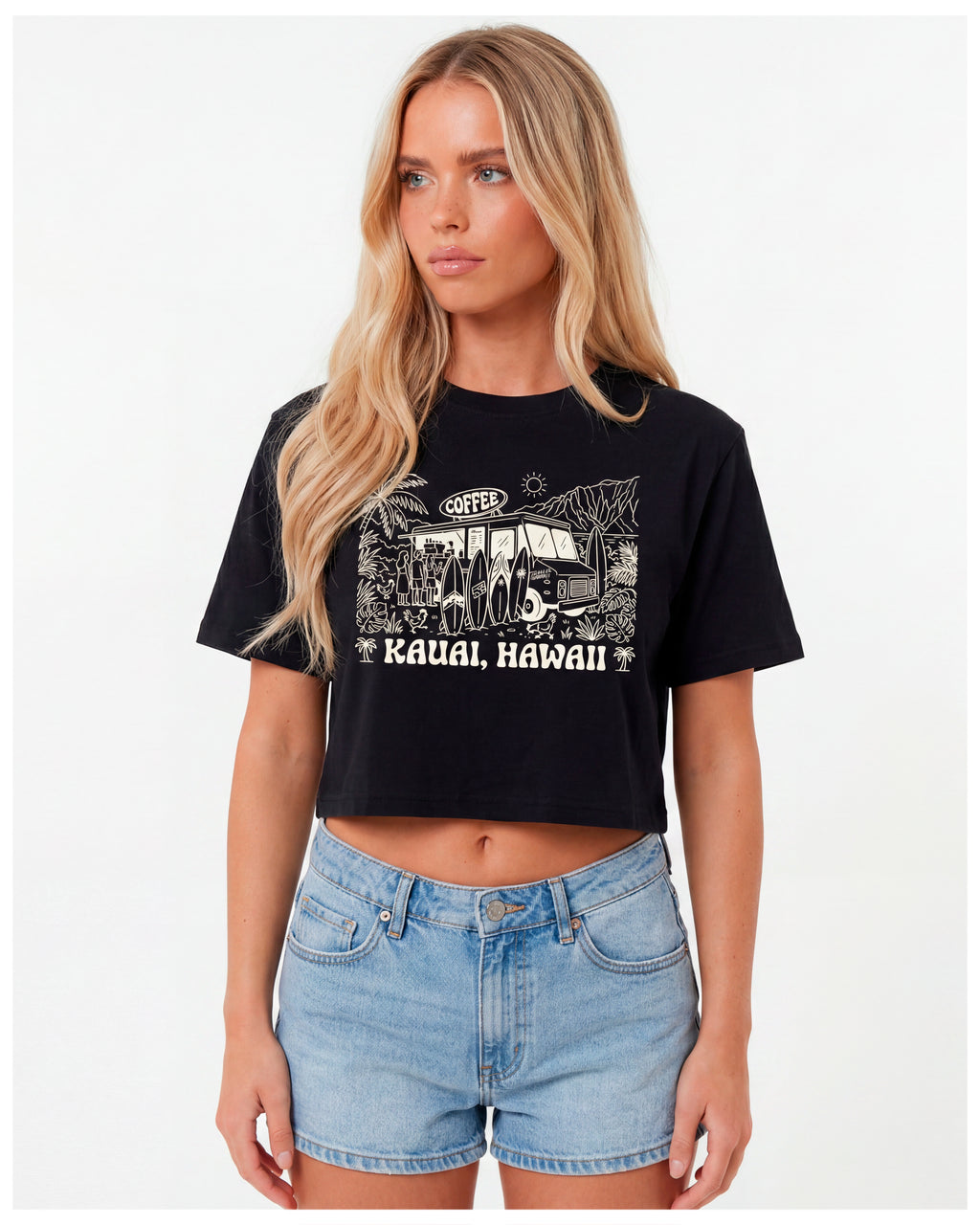 Kauai Coffee Truck Women’s crop top