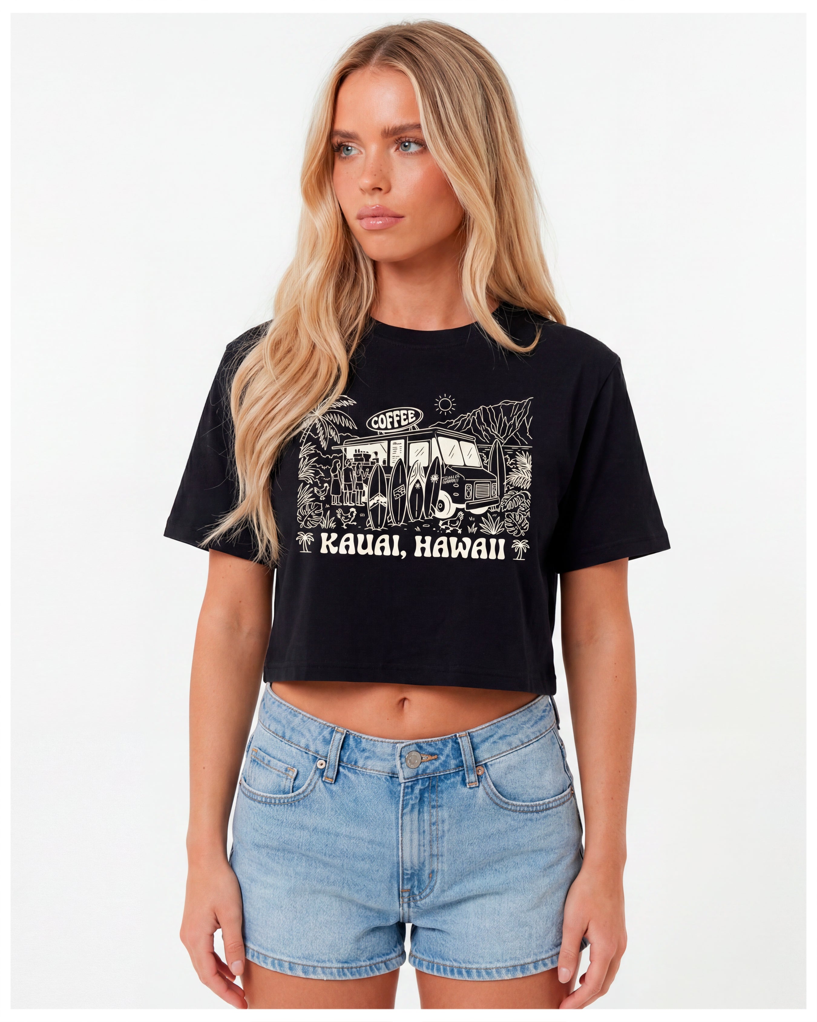 Kauai Coffee Truck Women’s crop top