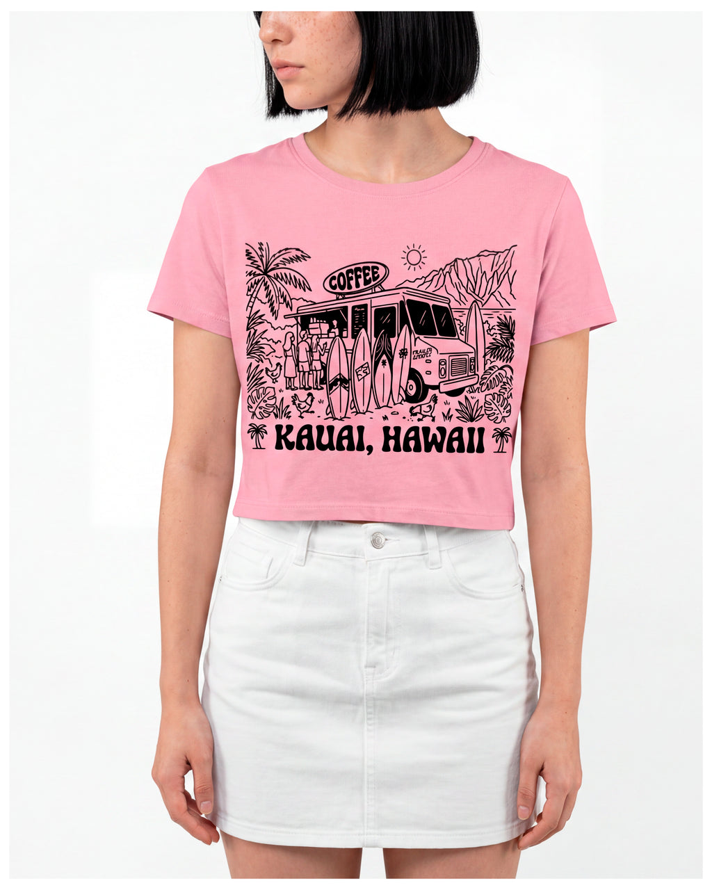 Kauai Coffee Truck Women’s crop top