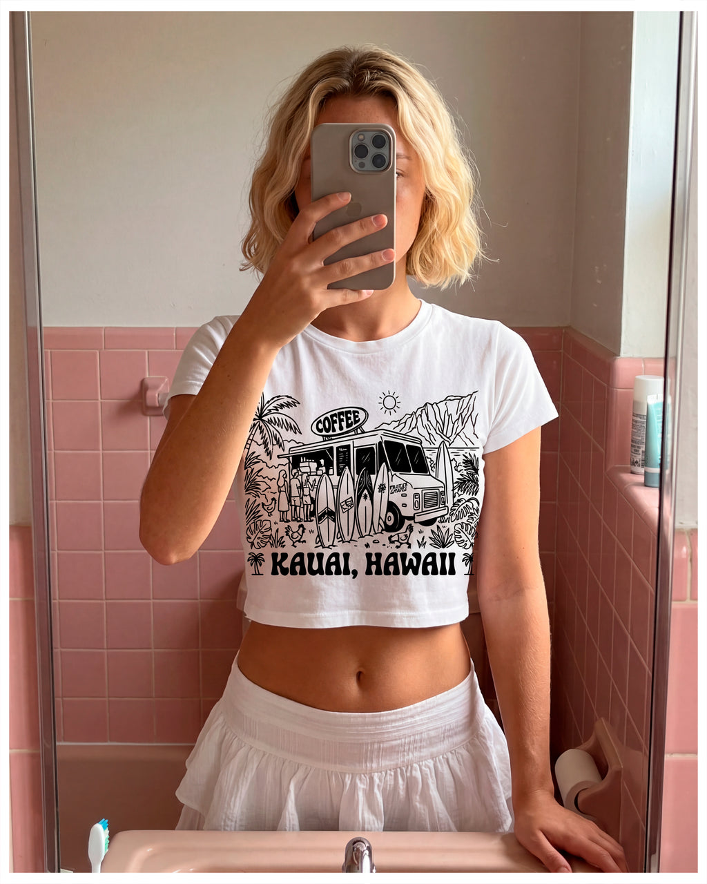 Kauai Coffee Truck Women’s crop top