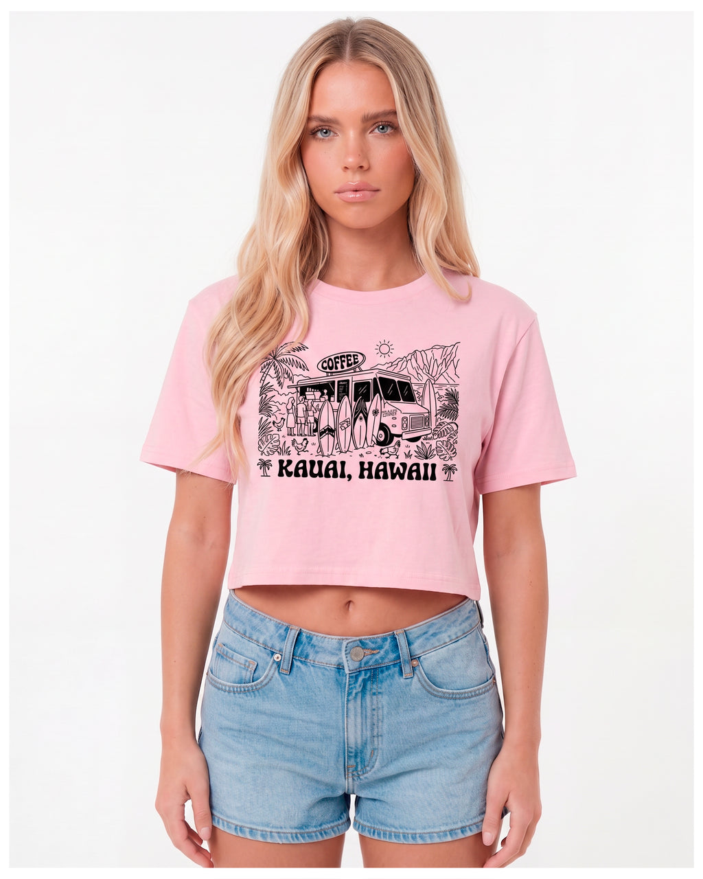 Kauai Coffee Truck Women’s crop top
