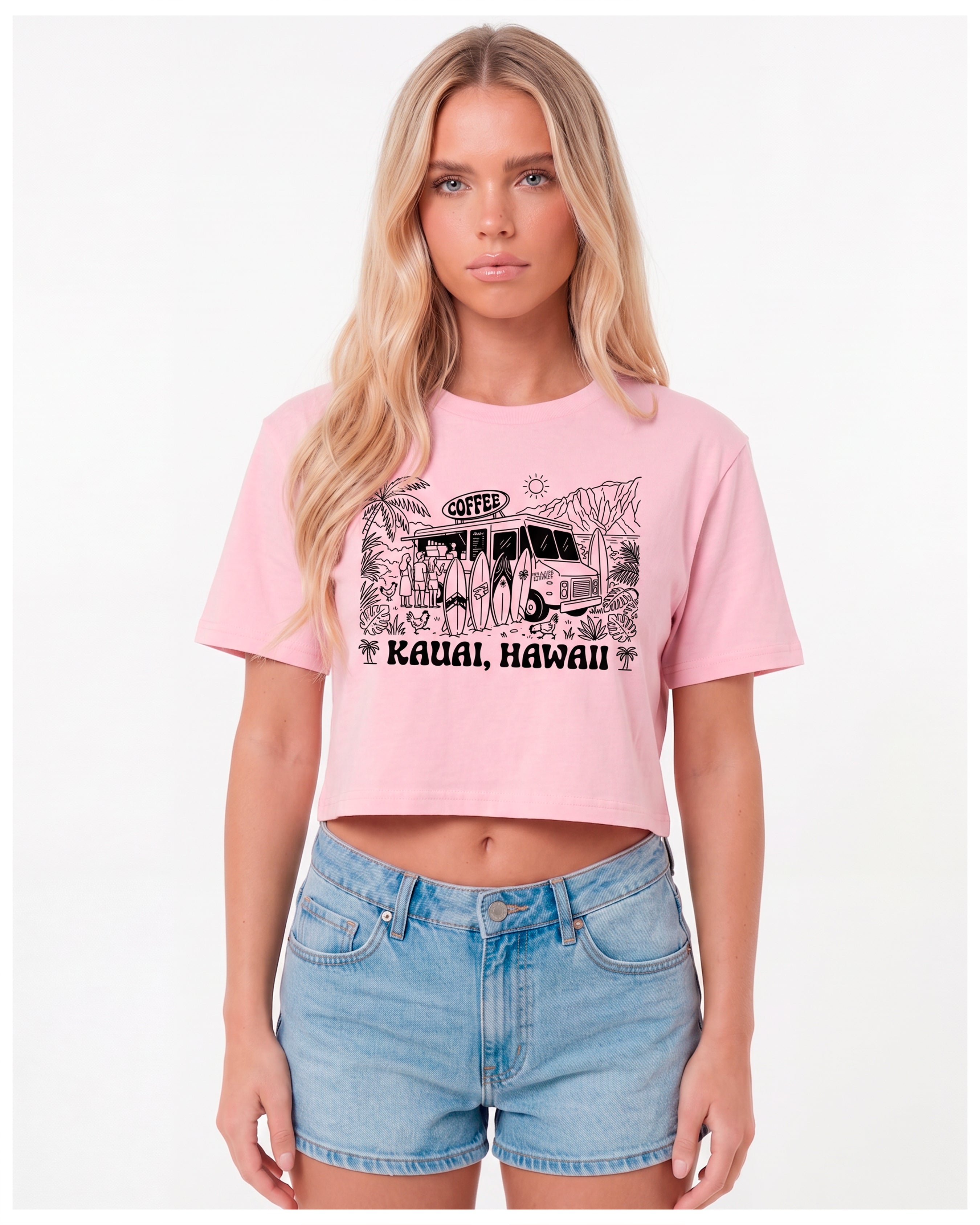 Kauai Coffee Truck Women’s crop top