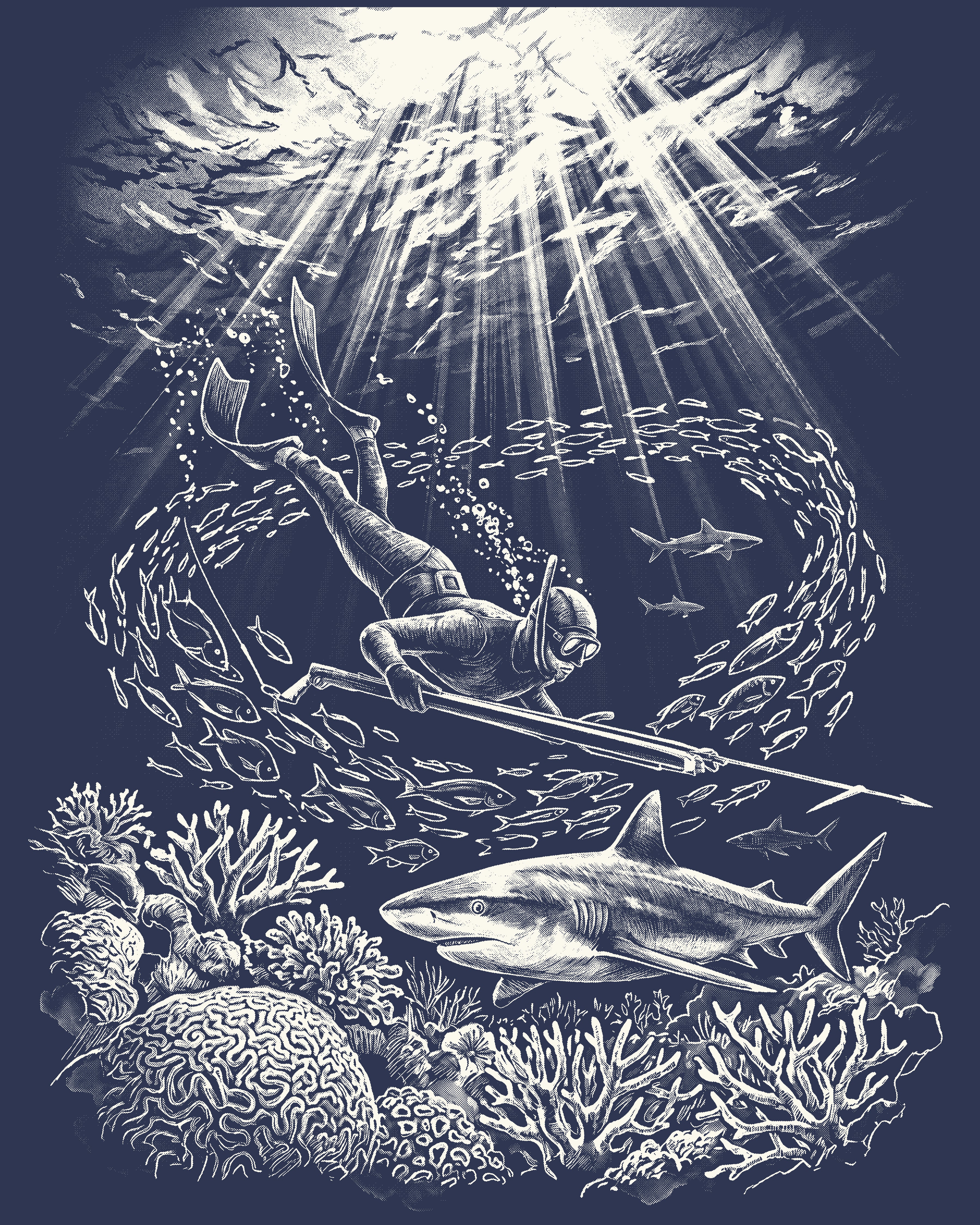 Aloha Spear Fishing Unisex garment-dyed heavyweight t-shirt